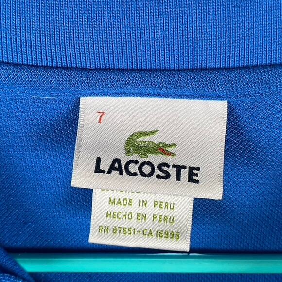 Lacoste Men's Size 7 (Medium) Bright Blue Pique Cotton Classic Polo Shirt - Picture 3 of 9